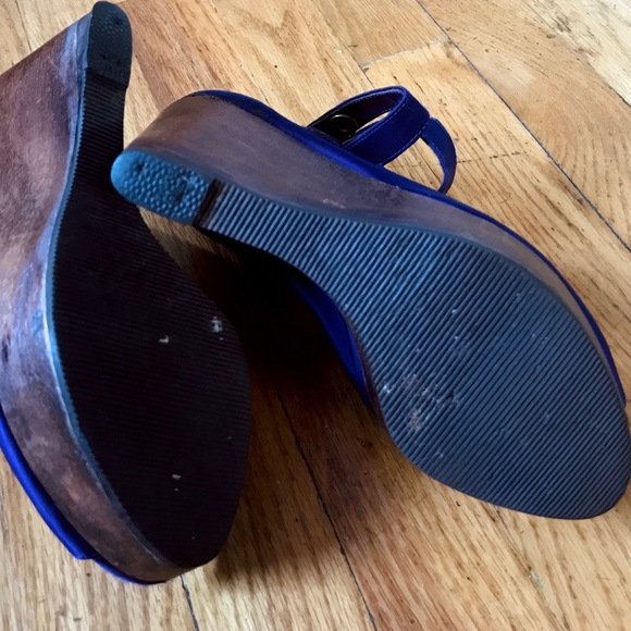 PATRIZIA PEPE purple satin platform wedges - Picture 13 of 14